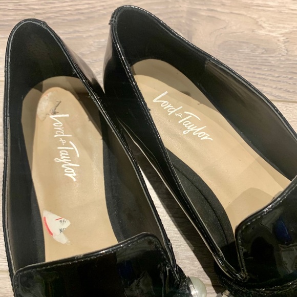 Lord & Taylor Patent Pearl Embellished Flats - Picture 4 of 7